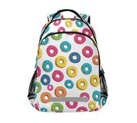Kcldeci Kids Backpack for Girls Boys Colorful Doughnut School Backpacks Elementary Bookbags School Book Bag Travel Daypack