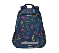 Kcldeci Kids Backpack for Girls Boys Colorful Paper Clip School Backpacks Elementary Bookbags School Book Bag Travel Daypack