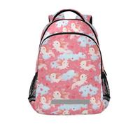 Kcldeci Kids Backpack for Girls Boys Cute Axolotls Flying in The Sky School Backpacks Elementary Bookbags School Book Bag Travel Daypack