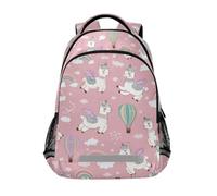 Kcldeci Kids Backpack for Girls Boys Cute Flying Llamas with Wings School Backpacks Elementary Bookbags School Book Bag Travel Daypack
