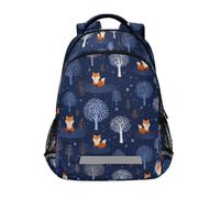 Kcldeci Kids Backpack for Girls Boys Cute Fox White Tree Snow School Backpacks Elementary Bookbags School Book Bag Travel Daypack