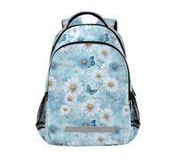 Kcldeci Kids Backpack for Girls Boys Daisies Butterfly School Backpacks Elementary Bookbags School Book Bag Travel Daypack