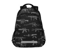 Kcldeci Kids Backpack for Girls Boys Different Weapons School Backpacks Elementary Bookbags School Book Bag Travel Daypack