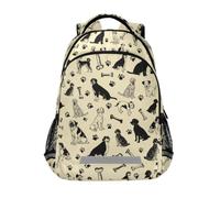 Kcldeci Kids Backpack for Girls Boys Dogs and Paw Bones School Backpacks Elementary Bookbags School Book Bag Travel Daypack