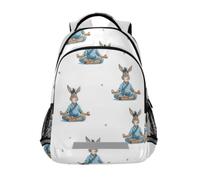 Kcldeci Kids Backpack for Girls Boys Donkey Doing Yoga School Backpacks Elementary Bookbags School Book Bag Travel Daypack