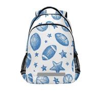 Kcldeci Kids Backpack for Girls Boys Football and Star School Backpacks Elementary Bookbags School Book Bag Travel Daypack