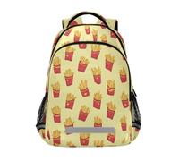 Kcldeci Kids Backpack for Girls Boys French Fries with Ketchup School Backpacks Elementary Bookbags School Book Bag Travel Daypack