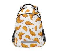Kcldeci Kids Backpack for Girls Boys Fried Chicken Wings School Backpacks Elementary Bookbags School Book Bag Travel Daypack