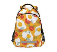 Kcldeci Kids Backpack for Girls Boys Fried Eggs and Tomatoes School Backpacks Elementary Bookbags School Book Bag Travel Daypack
