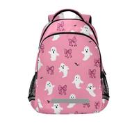 Kcldeci Kids Backpack for Girls Boys Ghosts Ribbon Bows School Backpacks Elementary Bookbags School Book Bag Travel Daypack