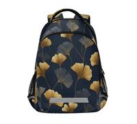 Kcldeci Kids Backpack for Girls Boys Gingko Leaf Blue School Backpacks Elementary Bookbags School Book Bag Travel Daypack
