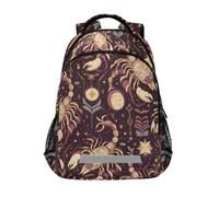 Kcldeci Kids Backpack for Girls Boys Gold Foil Scorpions School Backpacks Elementary Bookbags School Book Bag Travel Daypack