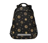Kcldeci Kids Backpack for Girls Boys Golden Bitcoin Symbols School Backpacks Elementary Bookbags School Book Bag Travel Daypack