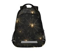 Kcldeci Kids Backpack for Girls Boys Golden Spider Web School Backpacks Elementary Bookbags School Book Bag Travel Daypack
