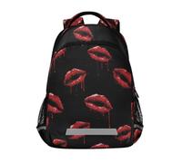 Kcldeci Kids Backpack for Girls Boys Halloween Vampire Lip School Backpacks Elementary Bookbags School Book Bag Travel Daypack