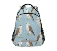 Kcldeci Kids Backpack for Girls Boys Hawk on Light Blue School Backpacks Elementary Bookbags School Book Bag Travel Daypack