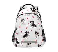 Kcldeci Kids Backpack for Girls Boys Heart Shih Tzu Dog2 School Backpacks Elementary Bookbags School Book Bag Travel Daypack