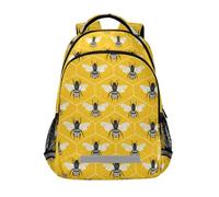 Kcldeci Kids Backpack for Girls Boys Honeycomb Bees School Backpacks Elementary Bookbags School Book Bag Travel Daypack