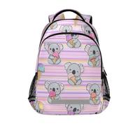 Kcldeci Kids Backpack for Girls Boys Kawaii Koala with An Ice Cream School Backpacks Elementary Bookbags School Book Bag Travel Daypack
