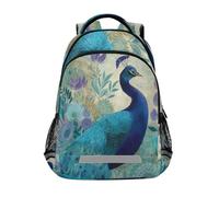 Kcldeci Kids Backpack for Girls Boys Majestic Peacock School Backpacks Elementary Bookbags School Book Bag Travel Daypack