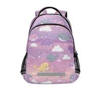 Kcldeci Kids Backpack for Girls Boys Narwhals Clouds and Stars School Backpacks Elementary Bookbags School Book Bag Travel Daypack