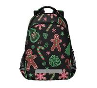 Kcldeci Kids Backpack for Girls Boys Neon Gingerbread Man School Backpacks Elementary Bookbags School Book Bag Travel Daypack