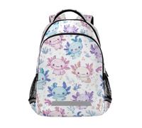 Kcldeci Kids Backpack for Girls Boys Ocean Axolotls School Backpacks Elementary Bookbags School Book Bag Travel Daypack