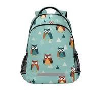 Kcldeci Kids Backpack for Girls Boys Owl Triangles School Backpacks Elementary Bookbags School Book Bag Travel Daypack