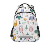 Kcldeci Kids Backpack for Girls Boys Owls and Forest Elements School Backpacks Elementary Bookbags School Book Bag Travel Daypack
