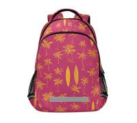 Kcldeci Kids Backpack for Girls Boys Palm Trees Surfboard School Backpacks Elementary Bookbags School Book Bag Travel Daypack