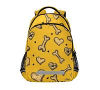 Kcldeci Kids Backpack for Girls Boys Paw Heart Bone1 School Backpacks Elementary Bookbags School Book Bag Travel Daypack