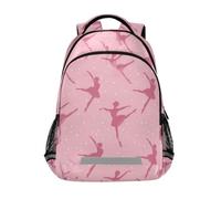 Kcldeci Kids Backpack for Girls Boys Pink Ballerina School Backpacks Elementary Bookbags School Book Bag Travel Daypack
