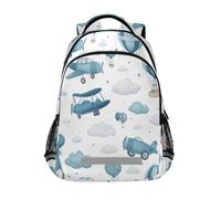Kcldeci Kids Backpack for Girls Boys Planes Air Ballons School Backpacks Elementary Bookbags School Book Bag Travel Daypack
