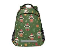 Kcldeci Kids Backpack for Girls Boys Raccoons Star Christmas2 School Backpacks Elementary Bookbags School Book Bag Travel Daypack
