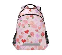 Kcldeci Kids Backpack for Girls Boys Roses and Hearts School Backpacks Elementary Bookbags School Book Bag Travel Daypack