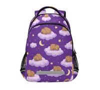 Kcldeci Kids Backpack for Girls Boys Sleeping Capybara School Backpacks Elementary Bookbags School Book Bag Travel Daypack