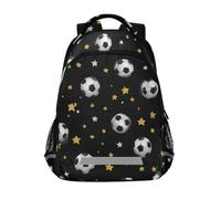 Kcldeci Kids Backpack for Girls Boys Soccer Ball and Stars School Backpacks Elementary Bookbags School Book Bag Travel Daypack