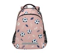 Kcldeci Kids Backpack for Girls Boys Soccer Ball Leaves School Backpacks Elementary Bookbags School Book Bag Travel Daypack