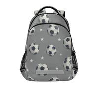 Kcldeci Kids Backpack for Girls Boys Soccer Ball Star School Backpacks Elementary Bookbags School Book Bag Travel Daypack