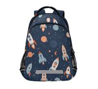 Kcldeci Kids Backpack for Girls Boys Space Rocket Planet2 School Backpacks Elementary Bookbags School Book Bag Travel Daypack