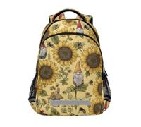 Kcldeci Kids Backpack for Girls Boys Sunflowers Bees Gnomes School Backpacks Elementary Bookbags School Book Bag Travel Daypack