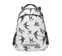 Kcldeci Kids Backpack for Girls Boys Swallow Birds Flying School Backpacks Elementary Bookbags School Book Bag Travel Daypack