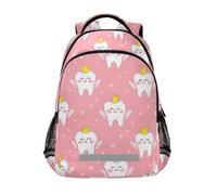 Kcldeci Kids Backpack for Girls Boys Tooth Fairy with A Crown School Backpacks Elementary Bookbags School Book Bag Travel Daypack