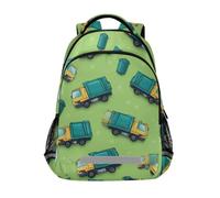 Kcldeci Kids Backpack for Girls Boys Trash Can Garbage Truck School Backpacks Elementary Bookbags School Book Bag Travel Daypack