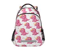 Kcldeci Kids Backpack for Girls Boys Triceratops Dinosaur Floral School Backpacks Elementary Bookbags School Book Bag Travel Daypack
