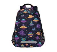 Kcldeci Kids Backpack for Girls Boys Ufo Spaceships School Backpacks Elementary Bookbags School Book Bag Travel Daypack