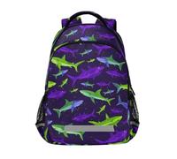Kcldeci Kids Backpack for Girls Boys Underwater Sharks Fish School Backpacks Elementary Bookbags School Book Bag Travel Daypack