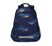 Kcldeci Kids Backpack for Girls Boys Whale Sharks Blue School Backpacks Elementary Bookbags School Book Bag Travel Daypack