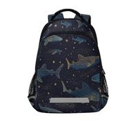 Kcldeci Kids Backpack for Girls Boys Whale Sharks Star School Backpacks Elementary Bookbags School Book Bag Travel Daypack