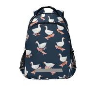 Kcldeci Kids Backpack for Girls Boys White Geese on Skateboards School Backpacks Elementary Bookbags School Book Bag Travel Daypack